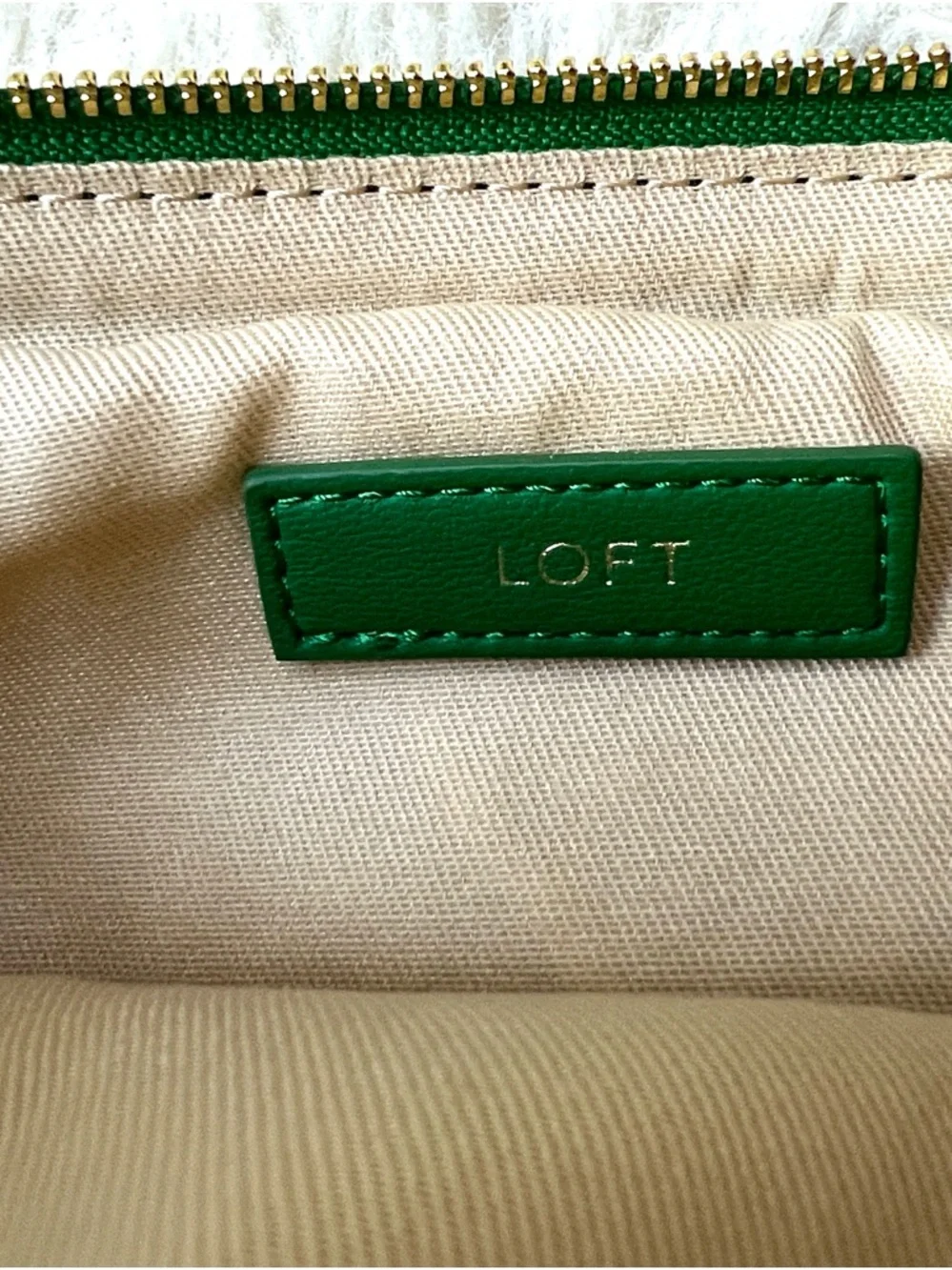 LOFT Woven Clutch Purse Kelly Emerald Green Accents Kentucky Derby